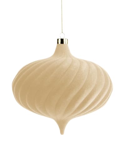 Latte Spiral Velvet Christmas Bauble 20 cm, Extra Large Tree Ornament
