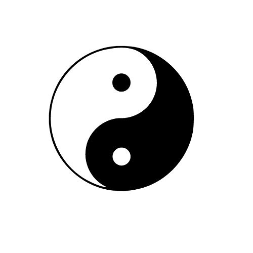 Ambiance Stickers Yin Yang Sticker 55 x 55 cm Black