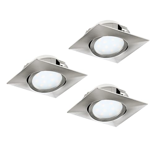 Eglo 3-piece LED recessed Spotlight Set Pineda, Plastic LED Spots
