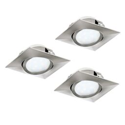Eglo 3-piece LED recessed Spotlight Set Pineda, Plastic LED Spots
