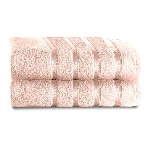 GC GAVENO CAVAILIA 500 GSM Luxury Bath Sheets, Extra Absorbent Premium Quality 2PK Large 100% Cotton Towels, Blush Pink, 2PK