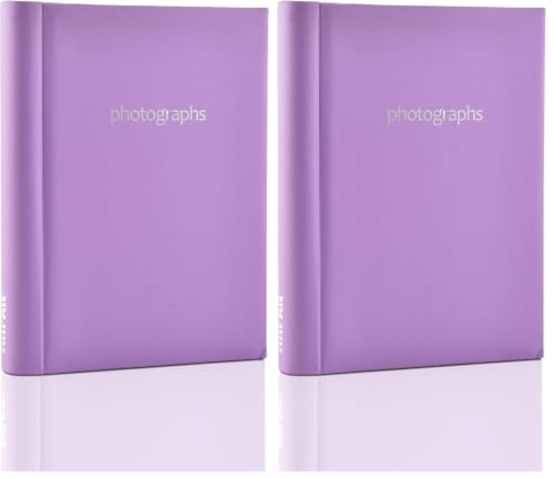 ARPAN Self Adhesive Photo Album 36 Sheets 72 Sides Spiral Ring Binder, Large Sticky Page Photo Album with Index Pages & CD/DVD Pocket, Pastel Purple (Pack of 2)