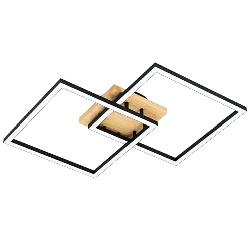 Eglo Connect.z Smart-Home LED Ceiling Light Lomaltas-Z, Angular Ceiling lamp, ZigBee, app and Alexa Voice Control, Adjustable Light Colour (Warm White-Cold White), FSC Certified, dimmable