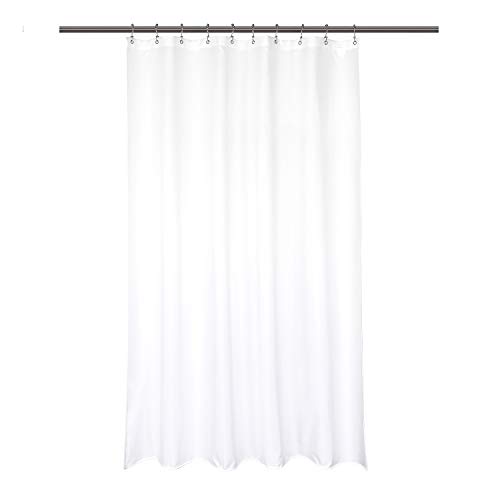 "Barossa Design Waterproof Fabric Shower Stall Curtain Liner 54"" W x 78"" H - Hotel Quality, Machine Washable, White Shower Liner for Bath Tub, 54x78"