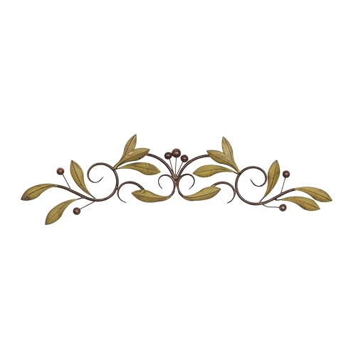 "Deco 79 Metal Leaf Wall Decor, 31"" x 1"" x 6"", Green"