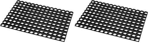 Addis Honeycomb Door Mat Heavy Duty 100% Rubber-60 x 40 cm-Black, 40 x 60 x 1.5 cm, 517495 (Pack of 2)