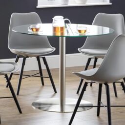 Julian Bowen Milan Dining Table, Steel/Glass