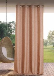 Linder Waterproof Outdoor Curtain – Woven and Dyed in France – Anti-Oxidant Gun Barrel Eyelet Finish – Pink Quartz Heather – Dimensions 140 x 265 cm – 100% Polypropylene – Rooftop Collection