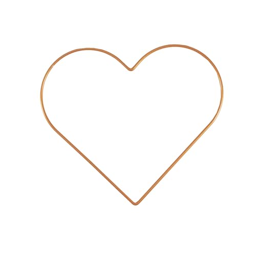 Vaessen Creative Heart-Shaped Metal Crafts, Gold, ?? 25 cm or 9.8 in Diameter, 3 mm Thick, Dream Catcher Hoop, Wreath Ring for Romantic Macrame Wall Hanging, Crochet, Boho Wedding Decorations 11024-002