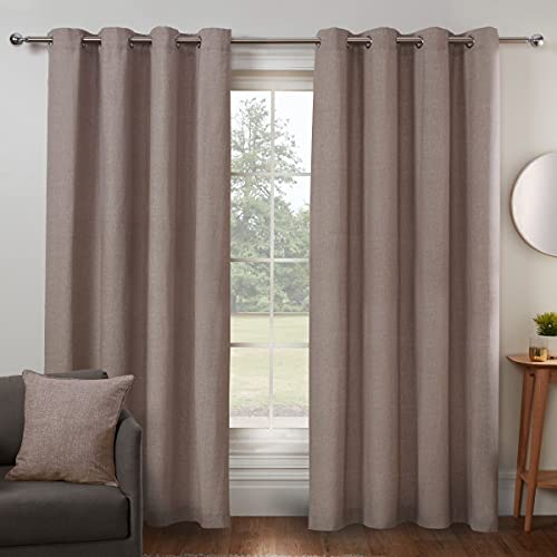 Sleepdown Textured Print Eyelet Curtains Lined Curtains for Bedroom and Living Room 66 x 54 Inch Natural 2 Panels,5056242839323