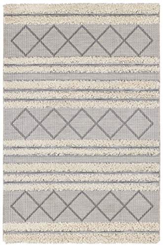 Freundin Home Collection Vintage Indoor and Outdoor Rug Safi Cream Grey 77 x 150 cm