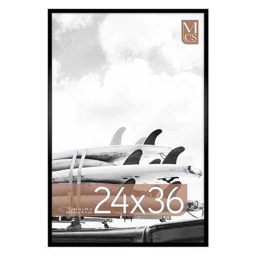 MCS Gallery Foundation 24x36 Poster Frame Black, Vertical & Horizontal Wall Hanging Large Picture Frame for Photos, Posters & Art Prints (1-Pack)
