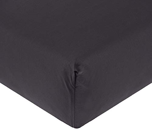 De Witte Lietaer Bumblebee Luxury Percale Cotton Fitted Sheet, Cotton, dark grey, 180 x 200 x 30 cm