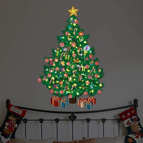 Adesivo Murale Wallflexi Con Scritta Merry Christmas - Multicolore - Dimensioni Finali Fino A 100x54 Cm - Decorazione Natalizia Per Casa, Ufficio, Negozi