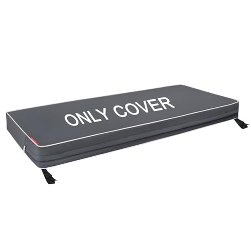 "Porch Shield Outdoor Bench Cushion Cover ??? Waterproof Swing Cushion Cover for Patio Furniture Loveseat (Not Insert) Dark Grey 45"" W x 18"" D x 3"" H"