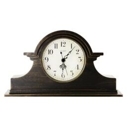 OCEST 13 x 7 Inch Silent Vintage Farmhouse Mantel Clock Walnut Brown