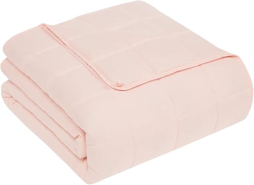 "CuteKing Weighted Blanket (10lbs, 50""x60"", Pink) Heavy Blanket for 90-100lbs, Weighted Blanket for Cooling & Heating with Premium Glass Beads, Soft Thick Blanket All-Season"