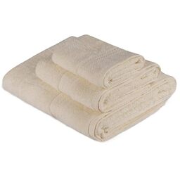 WELL HOME MOBILIARIO & DECORACIÓN 3 Piece Cream Towel Set
