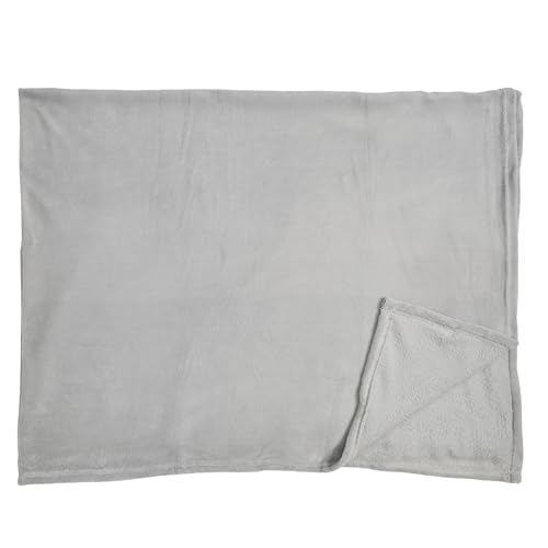 HOME DECO FACTORY, TX0116, Soft and Elegant Blanket, Perfect for the Sofa or Bed, Easy to Care, Ideal for All Occasions, 150 x 200 cm, Textile-Polyester, Microfibre Light Grey