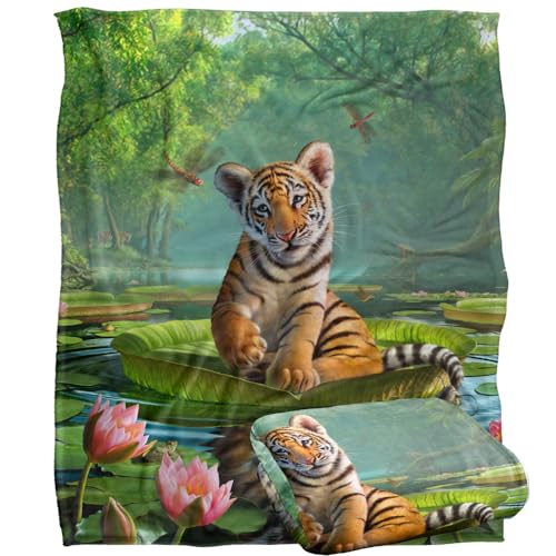 Jq Licensing - Jlo Baby Tiger And Lilies Silky Touch Super Soft Throw Blanket 152 X 127 Cm