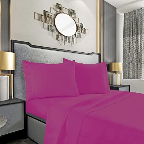 "Mocassi Pillow Cases King Size Set of 2 - Pillow Covers - Pillow Protector - Hotel Luxury 1800 Thread Count Bedding Sheets & Cooling Pillowcases (Set of 2 King Size 20"" x 40"", Hot Pink)"
