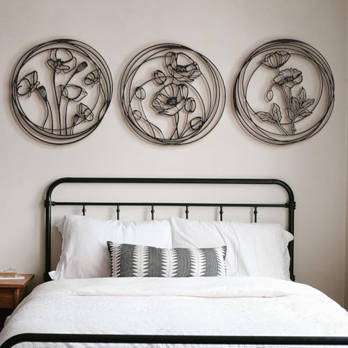 Stylish Black Decorative Metal Wall Accessory, 49 x 49 cm, 100% Steel, 1.5 mm Thickness, Durable & Elegant Design for Home Decor