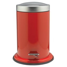 Sealskin Acero Pedal Bin, Stainless Steel, Red, 23 x 28.5 x 22.4 cm