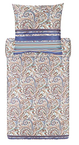 Bassetti NOTO 9321843 Bed Linen + 1 Pillowcase 100% Cotton Sateen in Grey G1 Dimensions: 135 x 200 cm + 1 Carat 80 x 80 cm