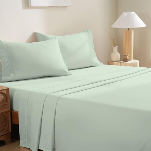 "MCO Bedding King Sheets Set - Soft Bed Sheets - Cooling Breathable Bedding Set with 16"" Deep Pocket (4 Pieces, King, Sage Green)"
