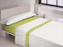 Style Libela Nina Set of Sheets, Cotton-Polyester, Green, 205 x 135 x 3 cm