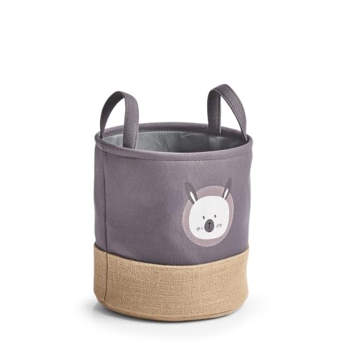 Zeller 14278 Grey Bear Polyester Jute Storage Basket,25 x 25 x 25 cm