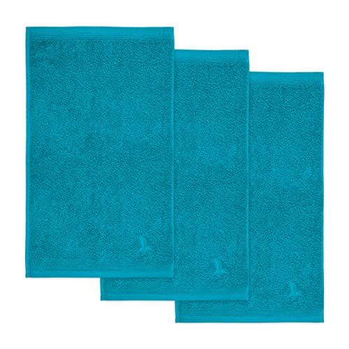 Möve 3er set Superwuschel guest towel 30 x 50 cm made of 100% cotton, lagoon