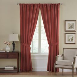 Elrene Home Fashions Versailles Faux-Silk Room-Darkening Curtain Panel, Blackout Curtain with Rod Pocket, 52 Inches by 95 Inches, Red, 1 Panel