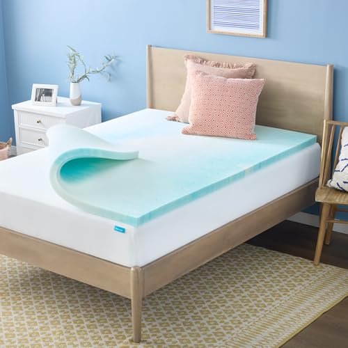 Linenspa 2 Inch Gel Swirl Memory Foam Mattress Topper ??? Cooling Gel Infused ??? Pressure Relieving ??? CertiPUR Certified - Twin XL