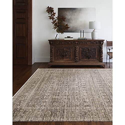 Livabliss x Becki Owens Margaret Machine Washable Rug - Vintage Area Rugs for Living Room, Large Rug 160x240 cm - Traditional Boho Style, Dining Room, Kitchen, Outdoor, Hallway - Brown and Charcoal