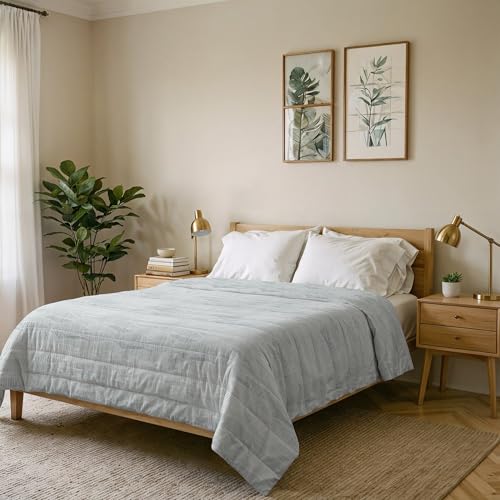 KARMA Line Summer Quilt Made in Italy Printed Soft Microfibre Bedspread – Spring Summer Mid-Season Quilt – Breeze, Double 250 x 240 cm