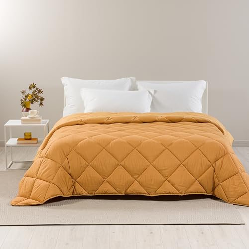 Caleffi - Double Winter Quilt 260 x 265 cm in Microfibre, Soft Winter Double Duvet, Washable Resistant Padded Duvet, Hypoallergenic Quilted Blanket, Made in Italy