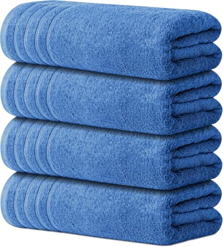 Avalon Towels Bath Towels Set of 4, Size 30 x 60 Inches - 60% Cotton, 40% Viscose Made from Bamboo, Soft and Absorbent, Quick Drying, Lightweight, Perfect for Daily Use