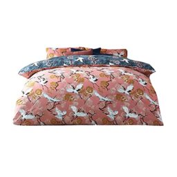 furn. Demoiselle Super King Duvet Cover Set, Cotton, Polyester, Blush/Navy