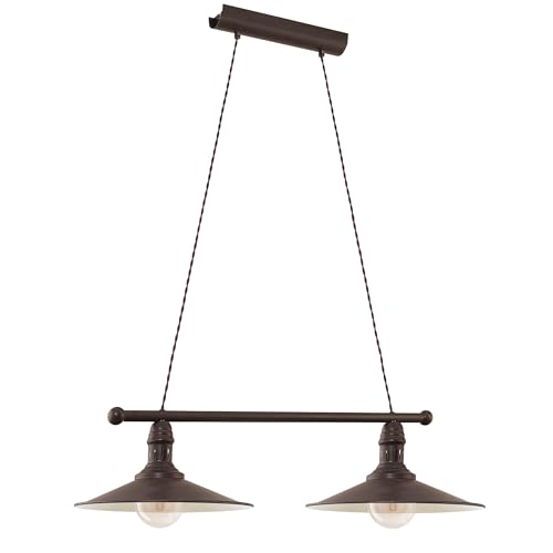Eglo Pendant Light Stockbury, 2-Light Hanging Lamp Industrial, Vintage