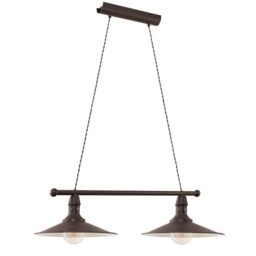 Eglo Pendant Light Stockbury, 2-Light Hanging Lamp Industrial, Vintage