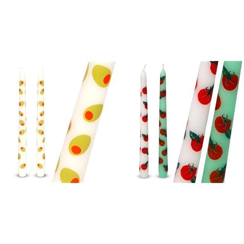 Olive Design Tapered Candles & Tomato Design Tapered Candles Summer Bundle