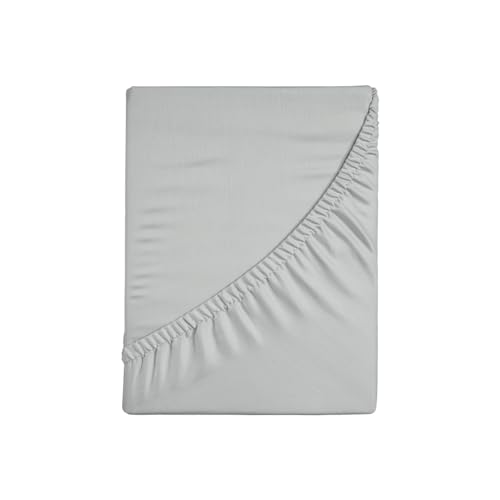 Zer0bed, Fitted Sheet with Corners for Double Bed Solid Colour 100% Cotton Maxi Corner 30 cm Double Bed Grey 180 x 200 cm