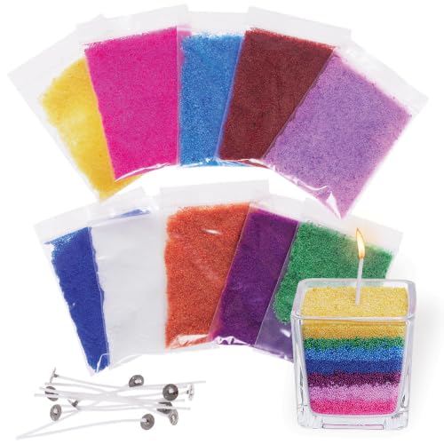 Baker Ross VC205 Sand Wax Candle Making Kit - Pack of 1, Coloured Sand Candle Craft Kit
