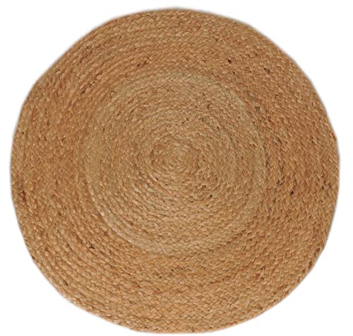 Atout Ciel Round Natural Jute Rug, 80 cm, Beige
