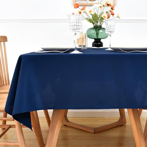 NEWISHER Navy Blue Square Tablecloth 70x70 inch, Heavy Duty Polyester Fabric Table Cloth, Reusable Washable Solid Table Cover for Dining, Kitchen, Party, Wedding, Indoor Outdoor Tabletop Decoration