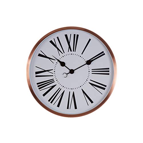 Premier Baillie Wall Clock, Rose Gold Finish, White Face