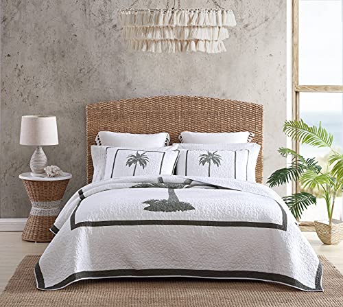 Tommy Bahama - Quilt-100, Reversible, Soft & Breathable Bedding, Pre-Washed for Added Softness, Cotton, Grey, King