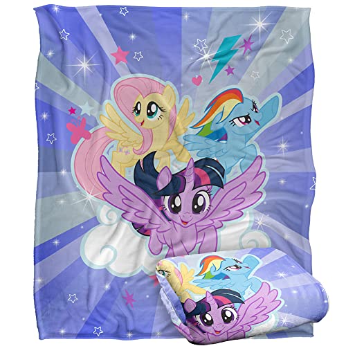 My Little Pony Starry Sky Silky Touch Super Soft Throw Blanket 152 X 127 cm, White