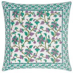 Paoletti Mentera Cushion Cover, Oasis Green/Lilac, 50 x 50cm